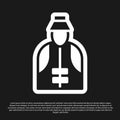 Black Fisherman icon isolated on black background. Vector