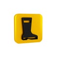 Black Fishing boots icon isolated on transparent background. Waterproof rubber boot. Gumboots for rainy weather, fishing