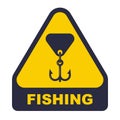 Black fishing hook icon. Royalty Free Stock Photo