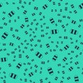 Black Fishing net icon isolated seamless pattern on green background. Fishing tackle. Vector Royalty Free Stock Photo