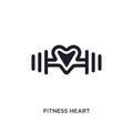 black fitness heart isolated vector icon. simple element illustration from gym and fitness concept vector icons. fitness heart