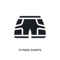 black fitness shorts isolated vector icon. simple element illustration from gym and fitness concept vector icons. fitness shorts