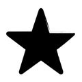 Black five points star on white background
