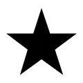 Black five points star on white background