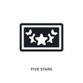 black five stars isolated vector icon. simple element illustration from accommodation concept vector icons. five stars editable