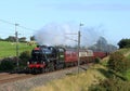 Black five steam loco on Dalesman special train