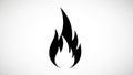 On a white background. The flame shape is stylized with sharp curving Royalty Free Stock Photo