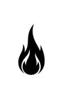 Black flame symbol on a white Royalty Free Stock Photo
