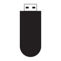 black flash drive icon. Flat card. Digital technology. Data storage. Vector illustration. stock image. Royalty Free Stock Photo