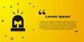 Black Flasher siren icon isolated on yellow background. Emergency flashing siren. Vector Royalty Free Stock Photo