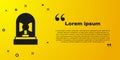 Black Flasher siren icon isolated on yellow background. Emergency flashing siren. Vector Royalty Free Stock Photo