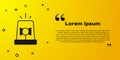 Black Flasher siren icon isolated on yellow background. Emergency flashing siren. Vector Royalty Free Stock Photo