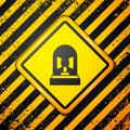 Black Flasher siren icon isolated on yellow background. Emergency flashing siren. Warning sign. Vector Royalty Free Stock Photo