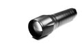 Black Flashlight on the white background. Close up Royalty Free Stock Photo