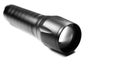 Black Flashlight on the white background. Close up Royalty Free Stock Photo