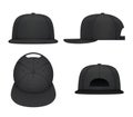 Black flat bill cap