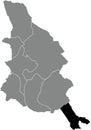 Locator map of the KOOIGEM MUNICIPALITY, KORTRIJK