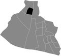 Locator map of the KROMMENIE OOST DISTRICT, ZAANSTAD