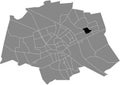 Locator map of the LEWENBORG-WEST NEIGHBORHOOD, GRONINGEN Royalty Free Stock Photo