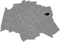 Locator map of the LEWENBORG-ZUID NEIGHBORHOOD, GRONINGEN Royalty Free Stock Photo