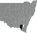 Locator map of the SNOWY VALLEYS COUNCIL, NEW SOUTH WALES Royalty Free Stock Photo