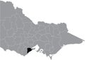 Locator map of the SURF COAST SHIRE, VICTORIA