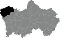 Locator map of the TEMPLEUVE MUNICIPALITY, TOURNAI