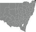 Locator map of the TWEED SHIRE, NEW SOUTH WALES Royalty Free Stock Photo