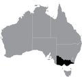 Locator map of VICTORIA, AUSTRALIA Royalty Free Stock Photo