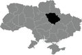 Locator map of POLTAVA OBLAST, UKRAINE