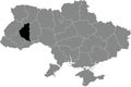 Locator map of TERNOPIL OBLAST, UKRAINE