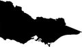 Black map of VICTORIA, AUSTRALIA Royalty Free Stock Photo