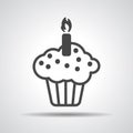 Black flat cake icon Royalty Free Stock Photo