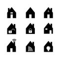 Black flat design for home icon collections Royalty Free Stock Photo