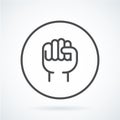 Black flat icon gesture hand human fist to the top