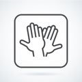 Black flat icon gesture hand of human high five, greeting