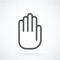 Black flat icon gesture hand of a human stop, palm. Royalty Free Stock Photo