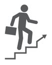 Black flat Icon of the person who climbs the stairs