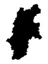 Black Map of Nagano Prefecture Royalty Free Stock Photo