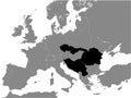 Map of the Little Entente alliance in Europe year 1921-1938