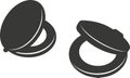 Black flat silhouette of a castanet. A vector image.