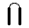 Black nunchaku icon on white background