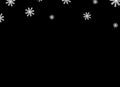 Black flat snowflakes falling  from top ,Christmas decoration isolated  on png or transparent  background, space for text, sale Royalty Free Stock Photo