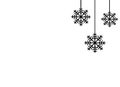 Black flat snowflakes falling  from top ,Christmas decoration isolated  on png or transparent  background, space for text, sale Royalty Free Stock Photo