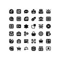 Black Flat UI Icon Set Collection of User Interface Symbols Isolated on White Royalty Free Stock Photo