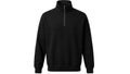 Black fleece jacket with a full zipper and elasticated cuffs and hem Royalty Free Stock Photo