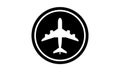 Black flight airport icon