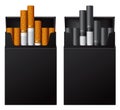 Black flip-top hard cigarette packs without title Royalty Free Stock Photo