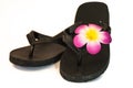 Black flipflop with flower