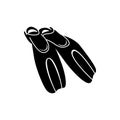 Black flippers for diving icon, simple style Royalty Free Stock Photo